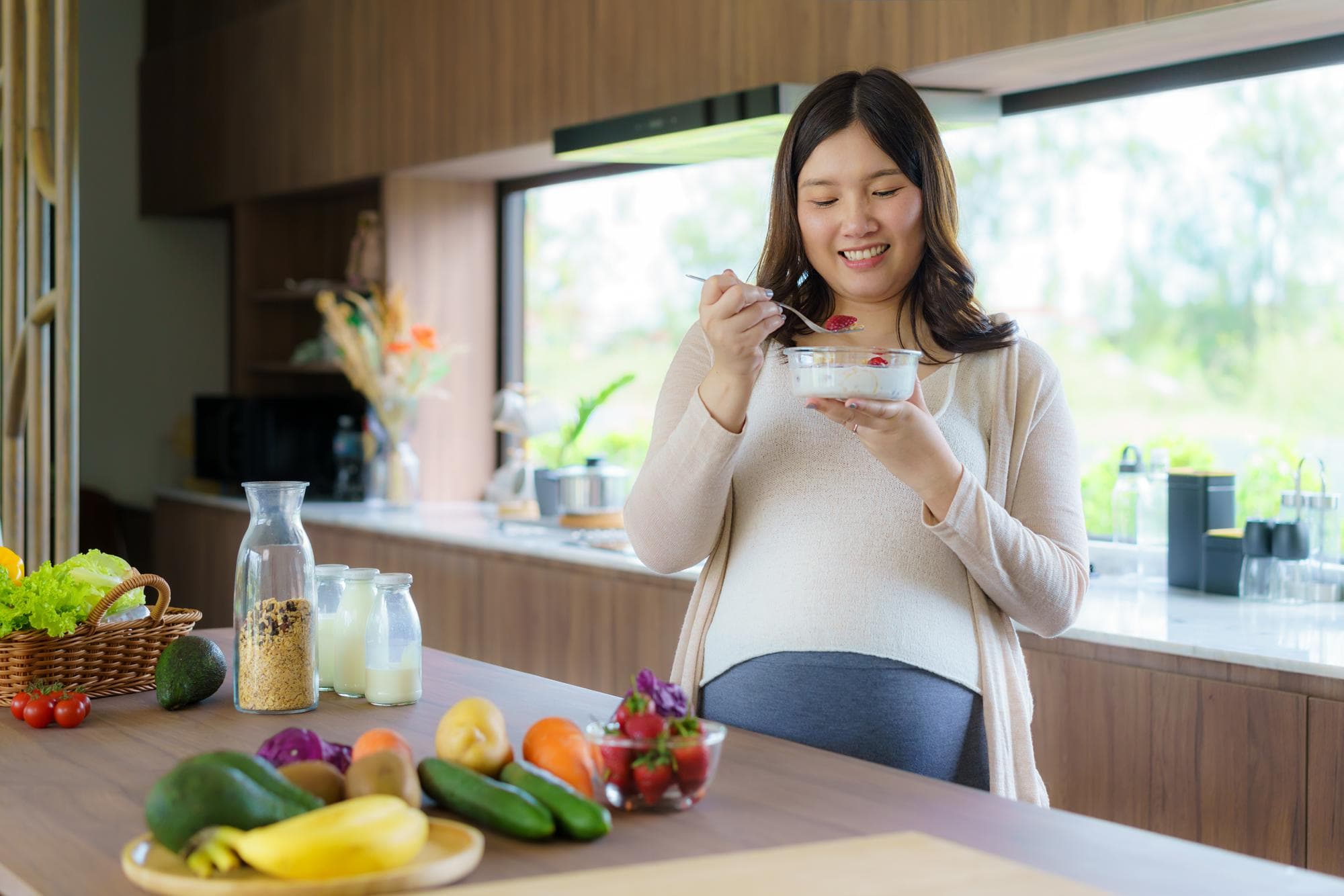 A pregnant woman finding some alone time to take care of herself while struggling with postpartum blues.