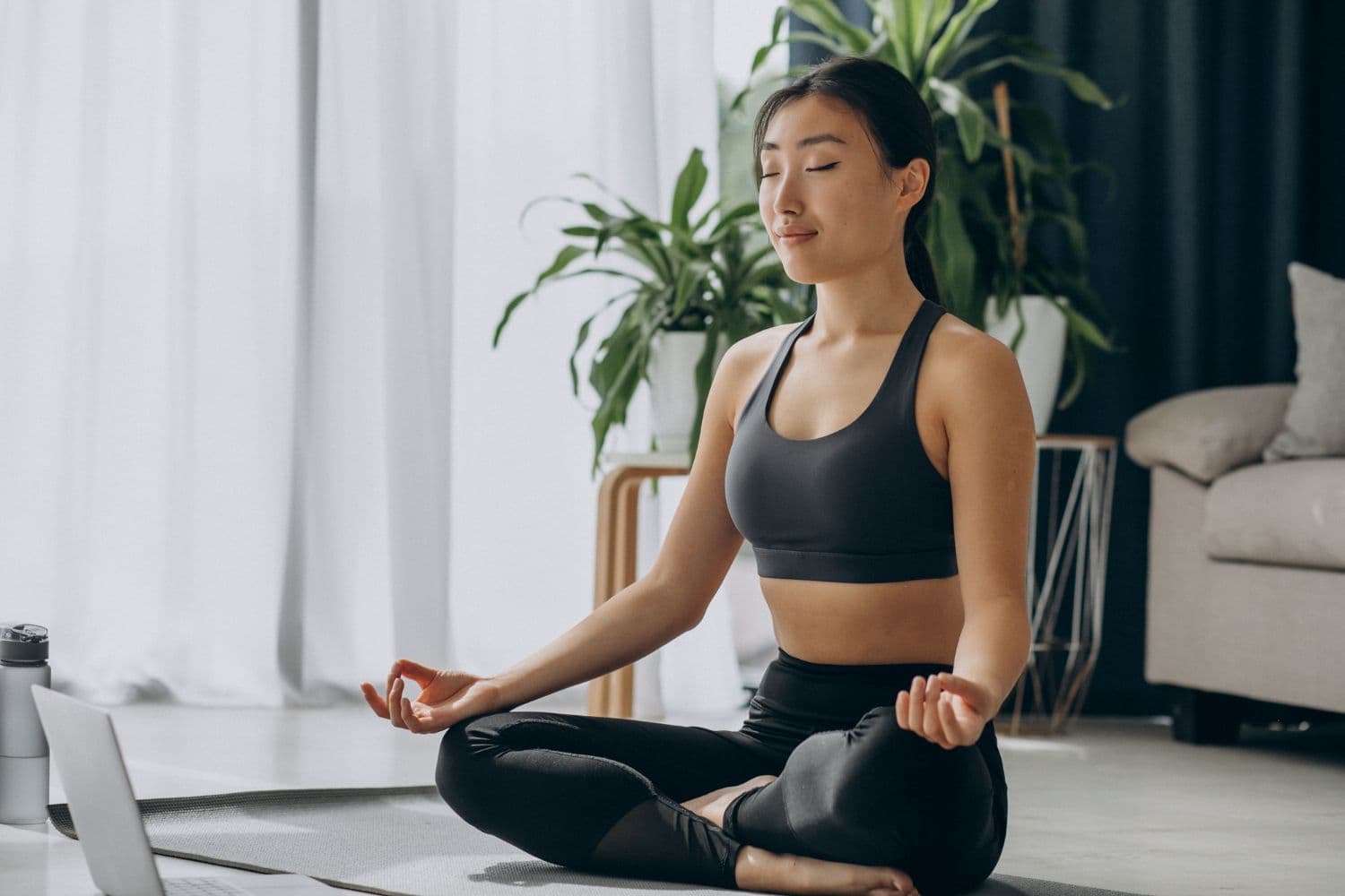 A person practising mindfulness as part of the burnt toast theory.