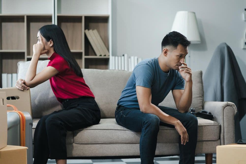 A couple struggling with breaking out of a trauma bond