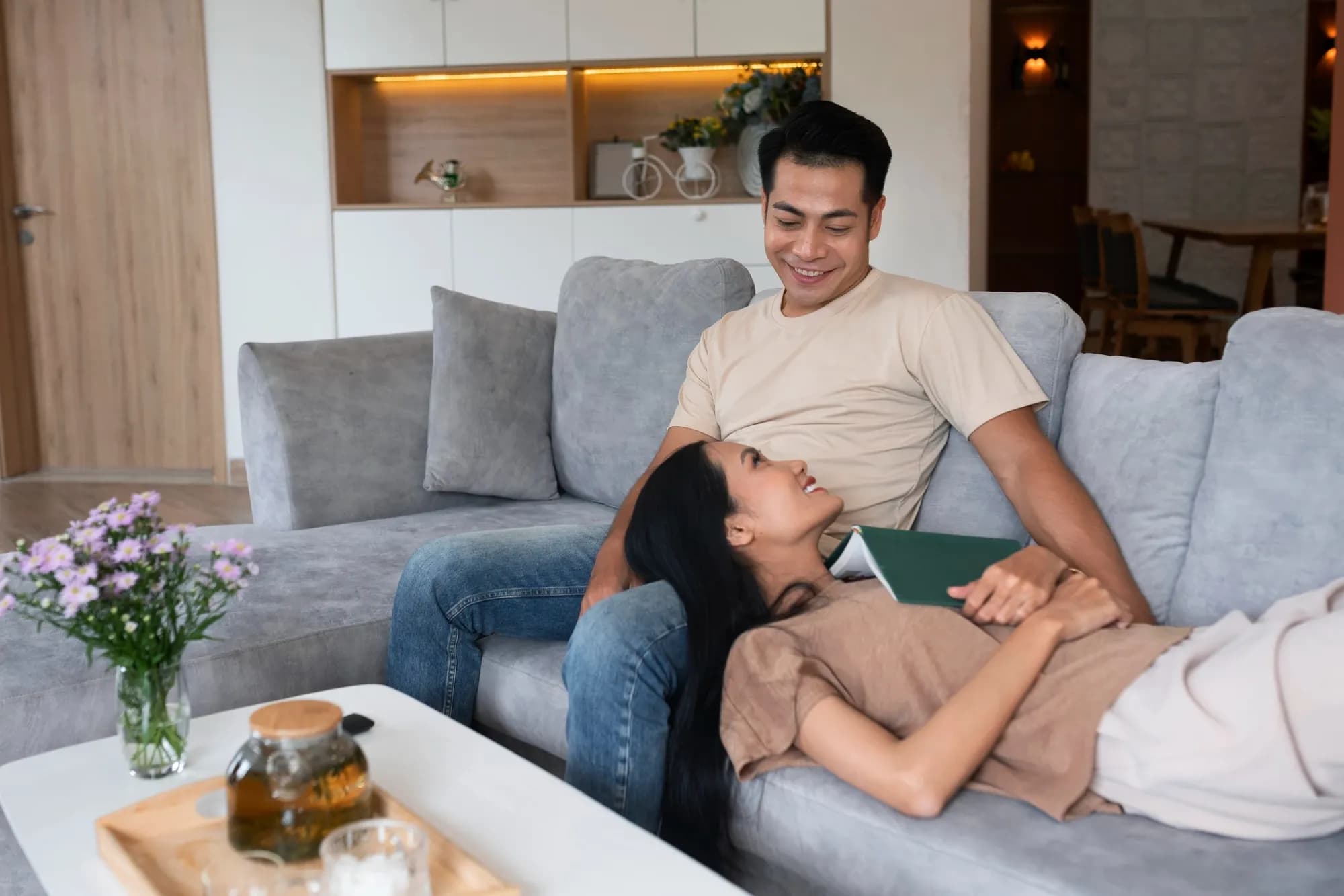 Couples learning to talk to each other after learning communication tools in couples counselling.